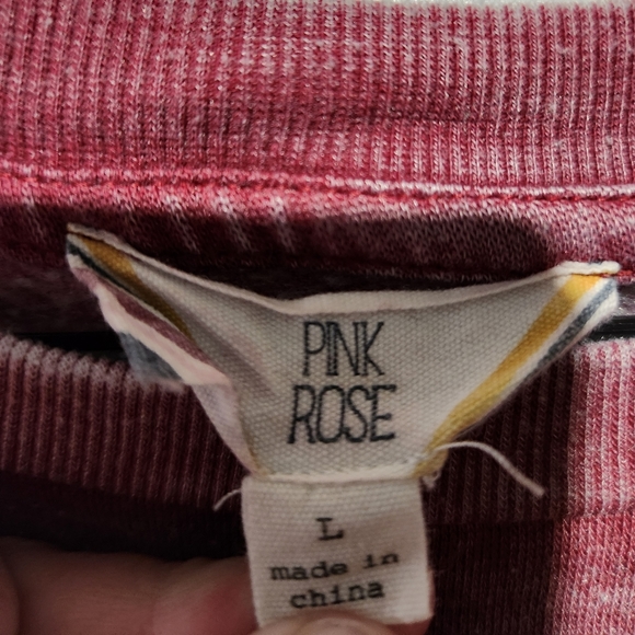 Pink Rose Distressed Sweatshirt - Picture 3 of 4